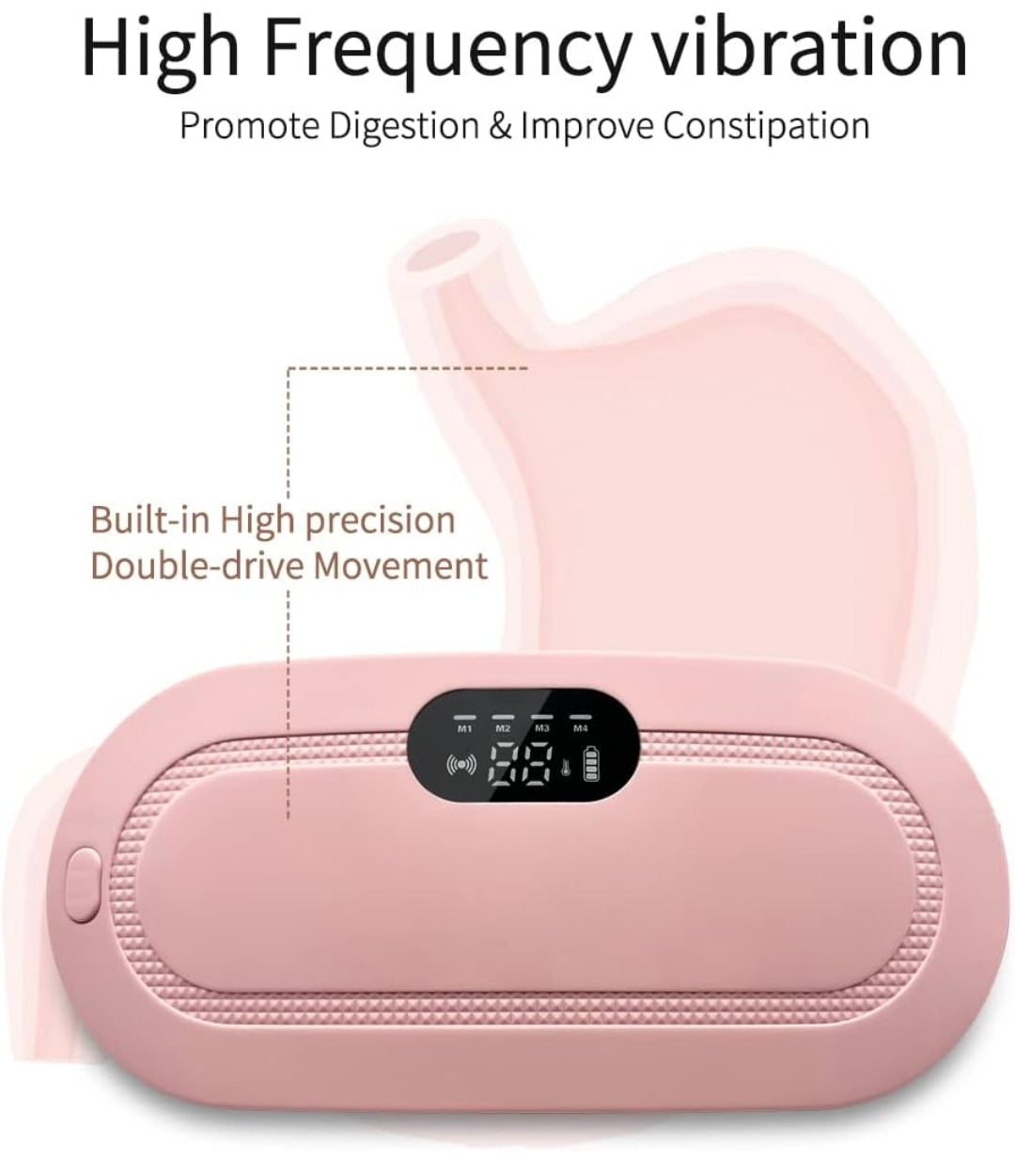 Electric Heating Pad for Menstrual Cramps - Cordless Rechargeable Stomach & Back Warmer