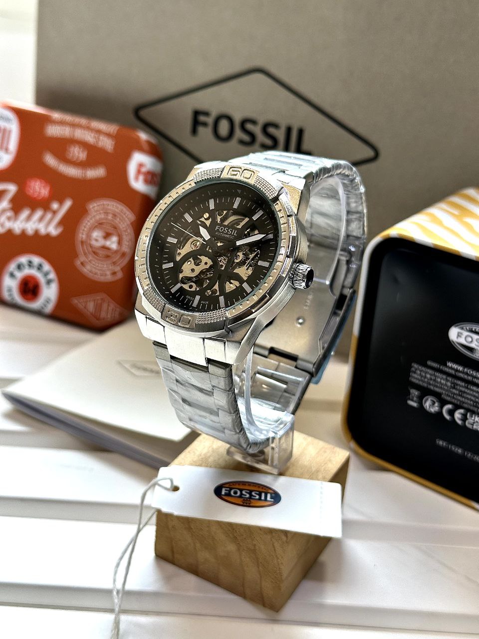 Fossil Modern Machine ME3256 Automatic Watch for Men | 7AA Premium | Motion-Powered Skeleton Dial | 44mm Stainless Steel