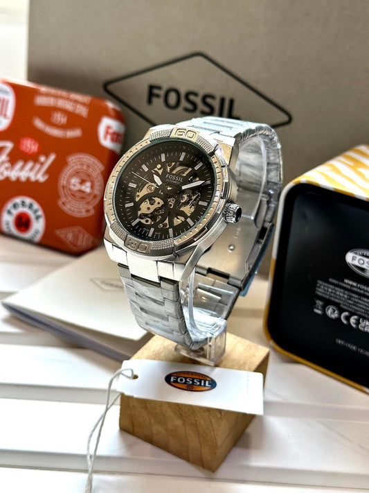 Fossil Modern Machine ME3256 Automatic Watch for Men | 7AA Premium | Motion-Powered Skeleton Dial | 44mm Stainless Steel