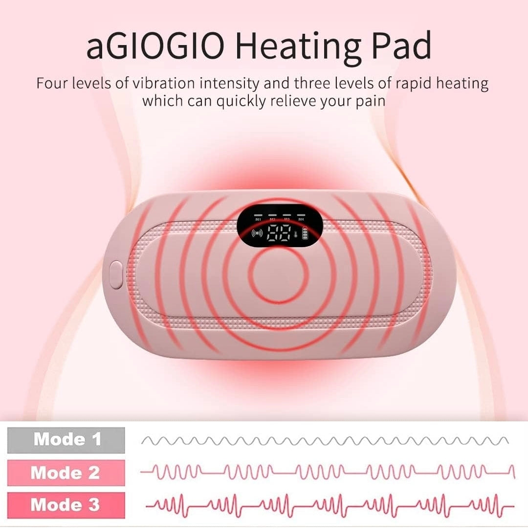 Electric Heating Pad for Menstrual Cramps - Cordless Rechargeable Stomach & Back Warmer