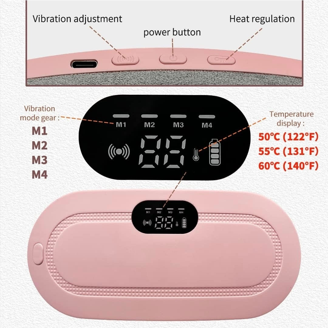 Electric Heating Pad for Menstrual Cramps - Cordless Rechargeable Stomach & Back Warmer