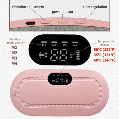Electric Heating Pad for Menstrual Cramps - Cordless Rechargeable Stomach & Back Warmer