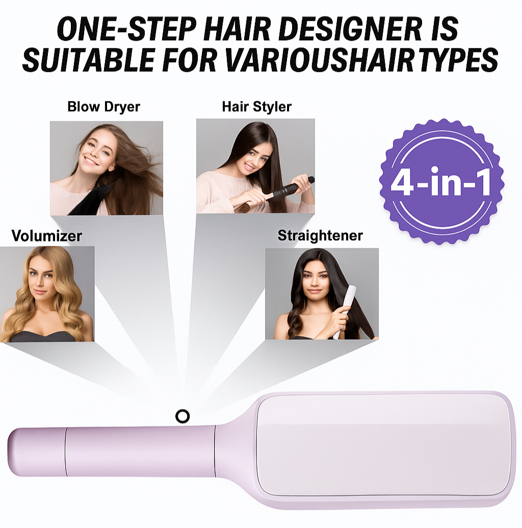 Self Cleaning Hair Brush | 4-in-1 Detangling Comb, Anti-Static & Scalp Massager